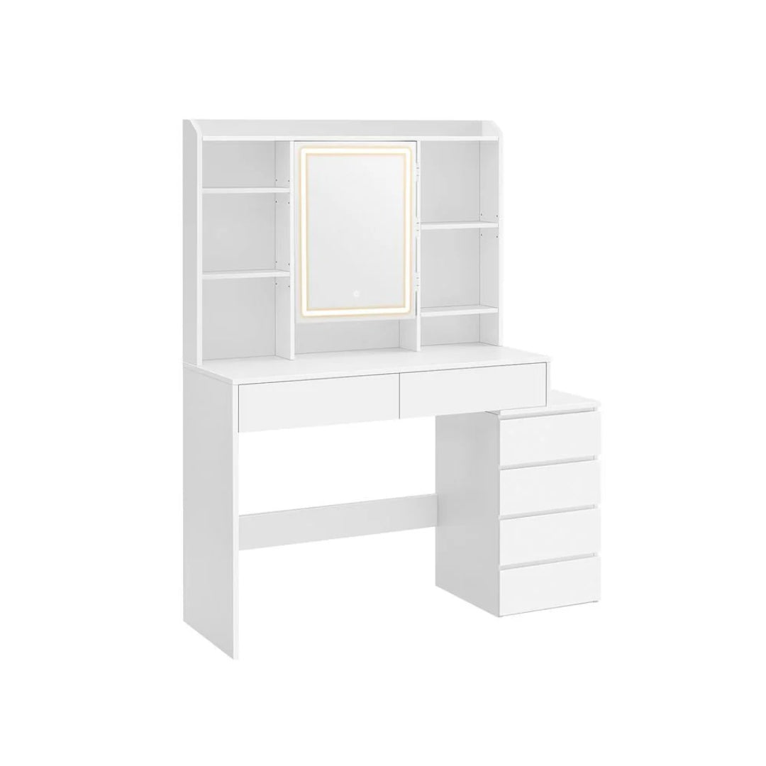 Sminkebord med LED-belysning og opbevaring – produktvisning 2 | Noreva Home