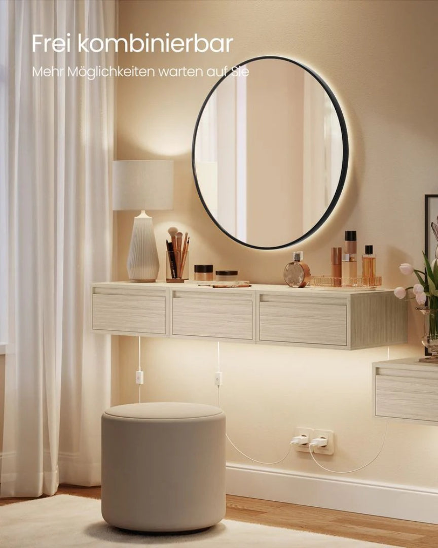 Svævende LED sengebord med skuffe – produktvisning 3 | Noreva Home