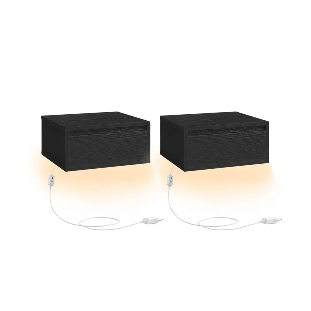Svævende LED sengebord med skuffe – produktvisning 8 | Noreva Home