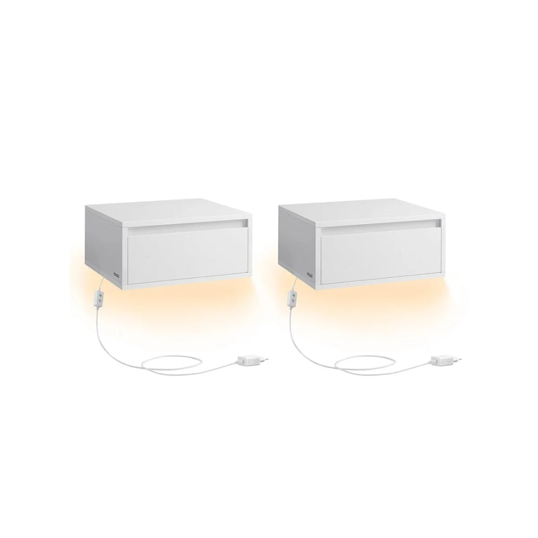 Svævende LED sengebord med skuffe – produktvisning 13 | Noreva Home