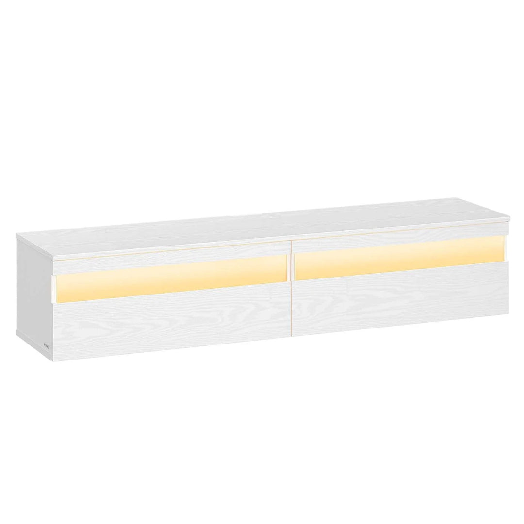 Svævende TV-bord med LED-lys og stikkontakter – produktvisning 2 | Noreva Home