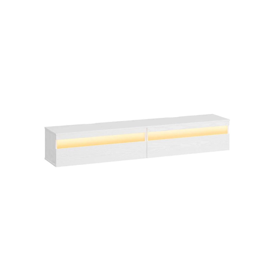 Svævende TV-bord med LED-lys og stikkontakter – produktvisning 4 | Noreva Home
