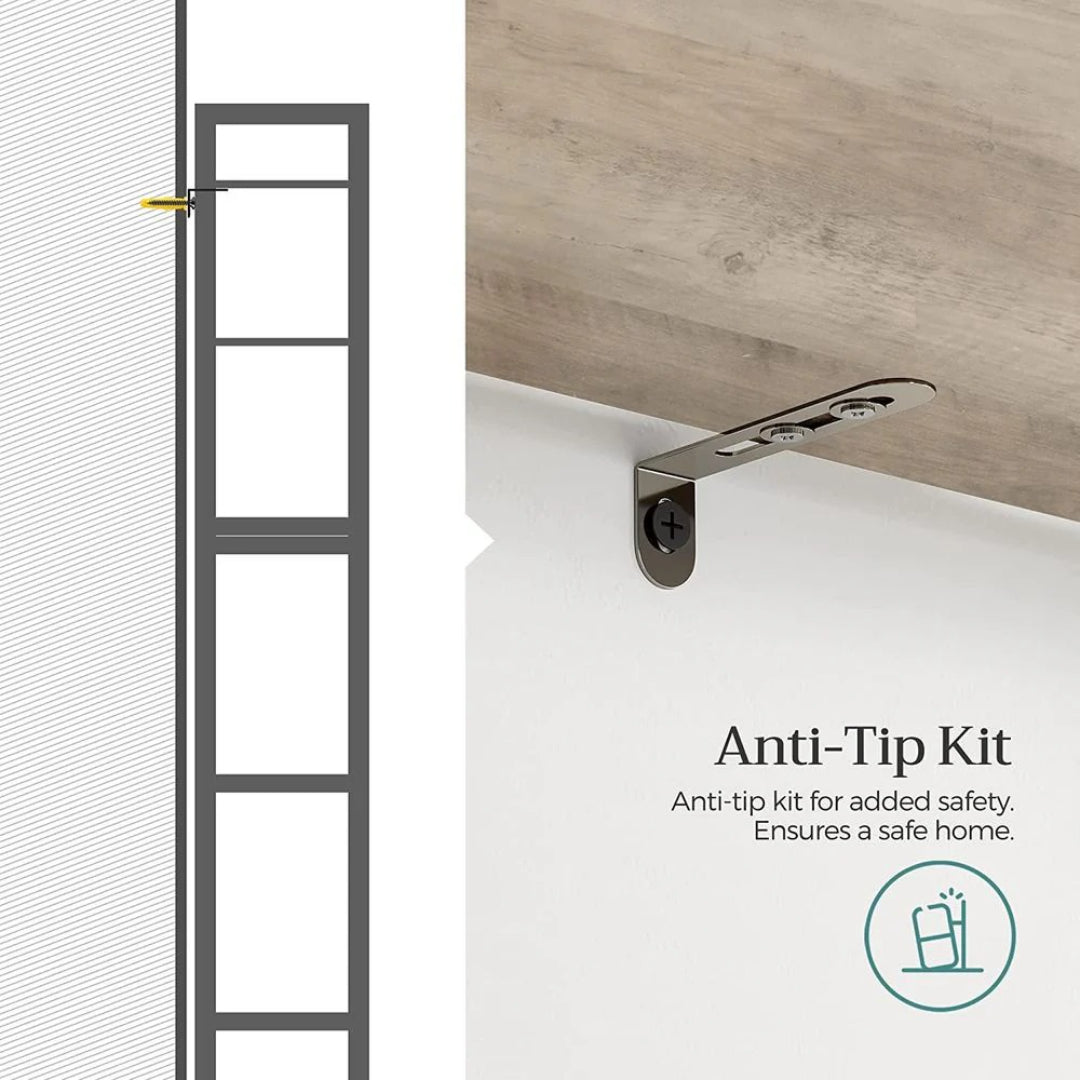 Toiletreol i bambus med 3 hylder, 4 kroge og toiletpapirholder, produktvisning 6 | Noreva Home