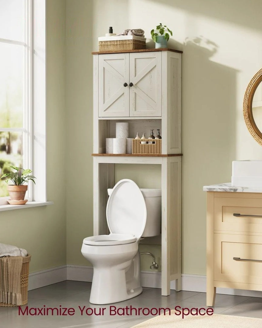 Toiletskab med skydelåger og justerbar hylde, 66,9 in høj, produktvisning 2 | Noreva Home