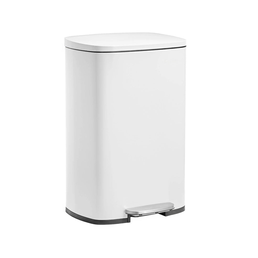 Trinbetjent skraldespand på 13 gallon i rustfrit stål med soft close-låg, produktvisning 3 | Noreva Home