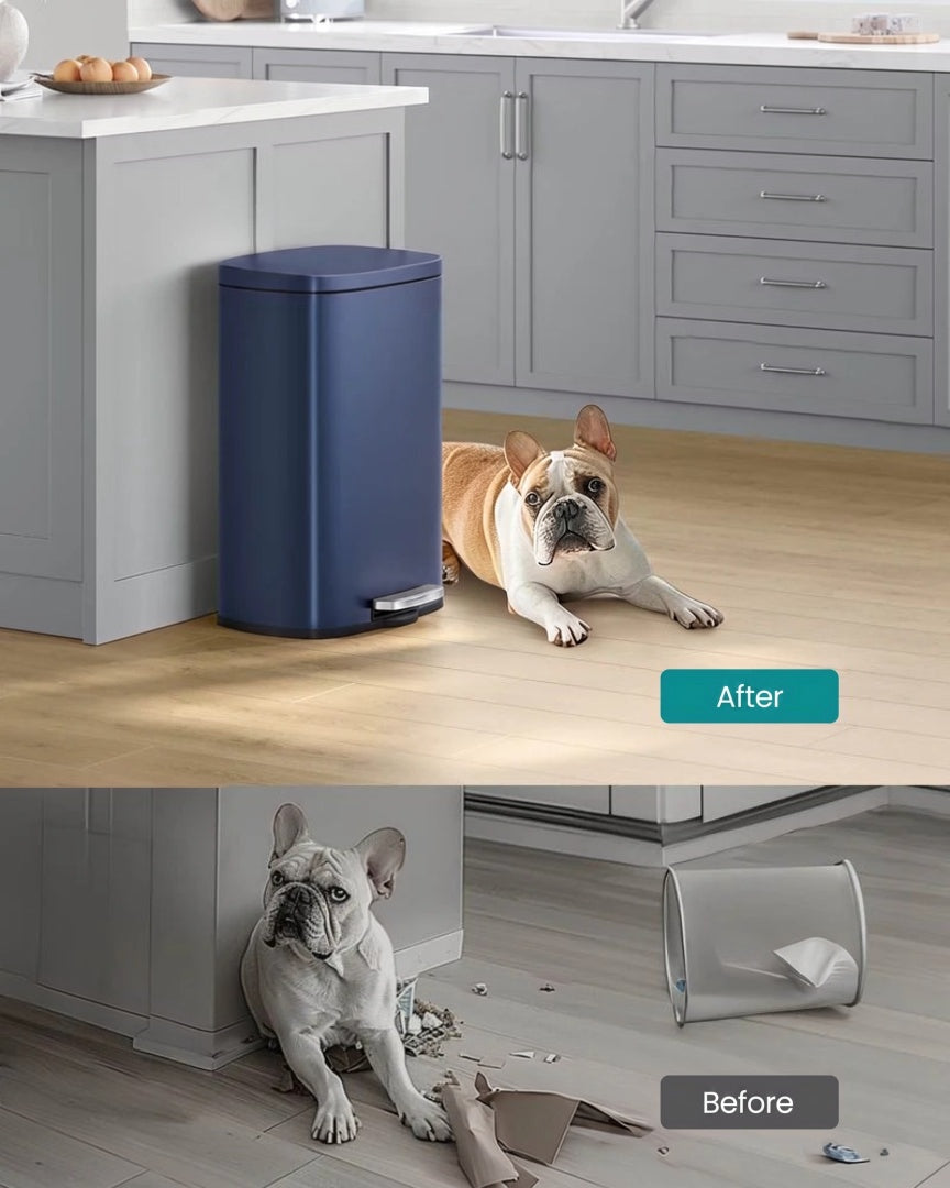 Trinbetjent skraldespand på 13 gallon i rustfrit stål med soft close-låg, produktvisning 45 | Noreva Home