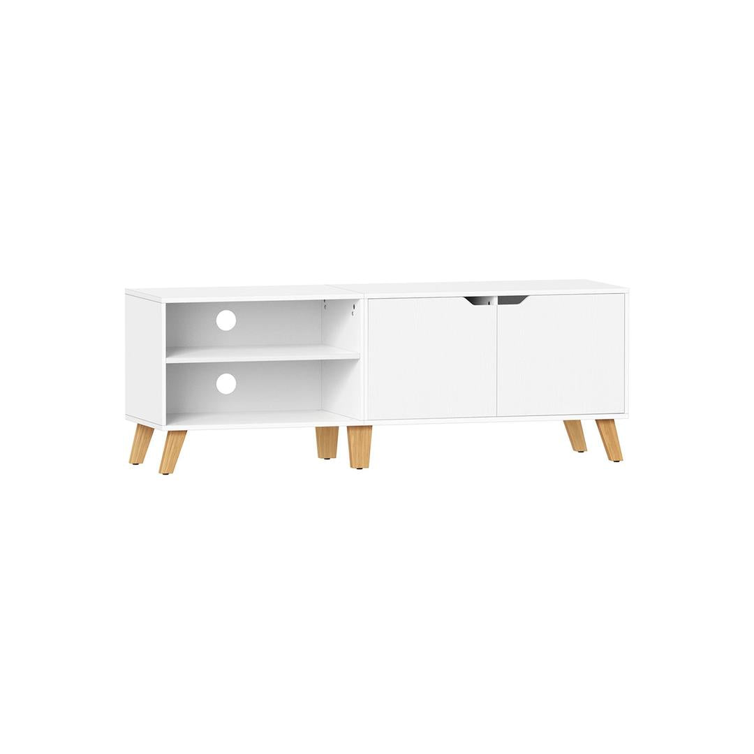 TV-bord med 2 Låger – 140 × 40 × 50 cm Lavt Opbevaringsskab til Stue og Medieopbevaring – produktvisning 3 | Noreva Home