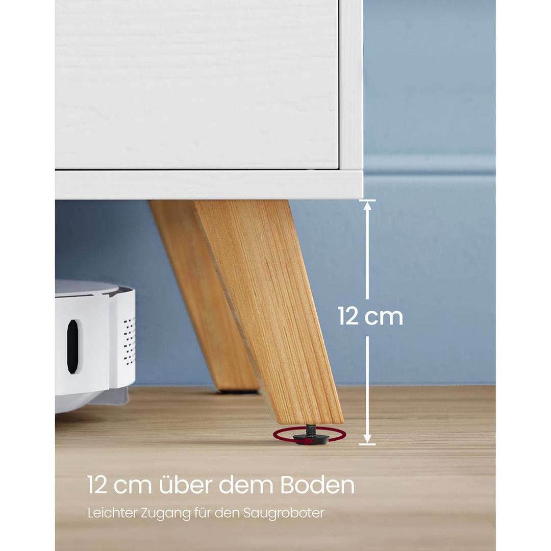 TV-bord med 2 Låger – 140 × 40 × 50 cm Lavt Opbevaringsskab til Stue og Medieopbevaring – produktvisning 14 | Noreva Home