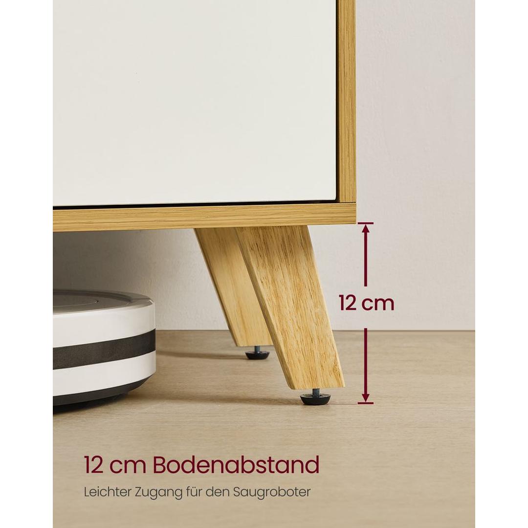 TV-bord med 2 Låger – 140 × 40 × 50 cm Lavt Opbevaringsskab til Stue og Medieopbevaring – produktvisning 21 | Noreva Home