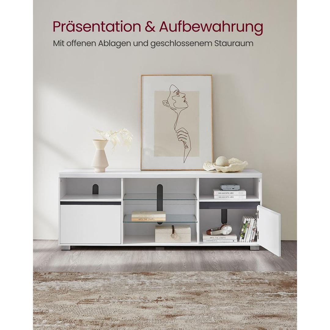 TV-bord med LED-belysning og Justerbare Opbevaringsrum – Moderne Opbevaringsskab til Stuen – produktvisning 9 | Noreva Home