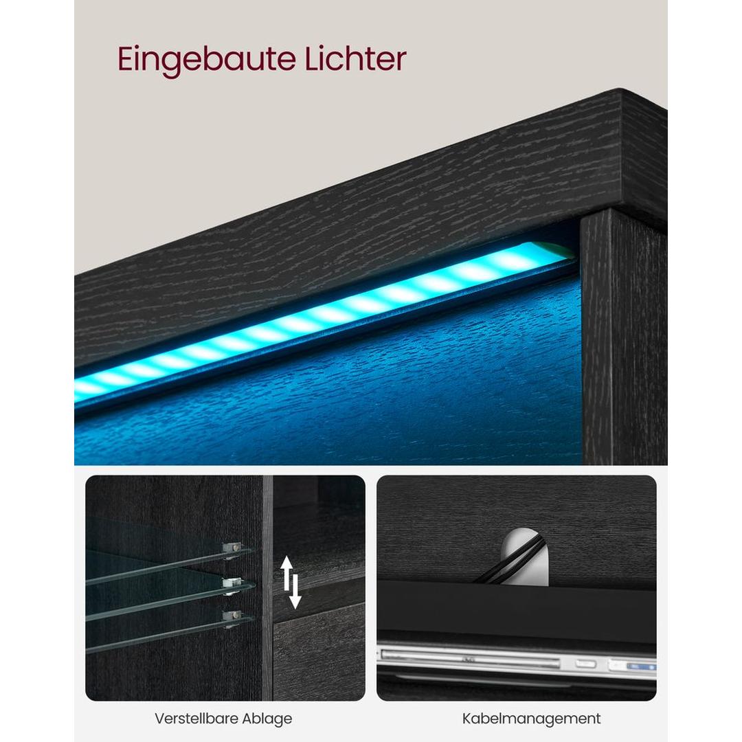 TV-bord med LED-belysning og Justerbare Opbevaringsrum – Moderne Opbevaringsskab til Stuen – produktvisning 11 | Noreva Home