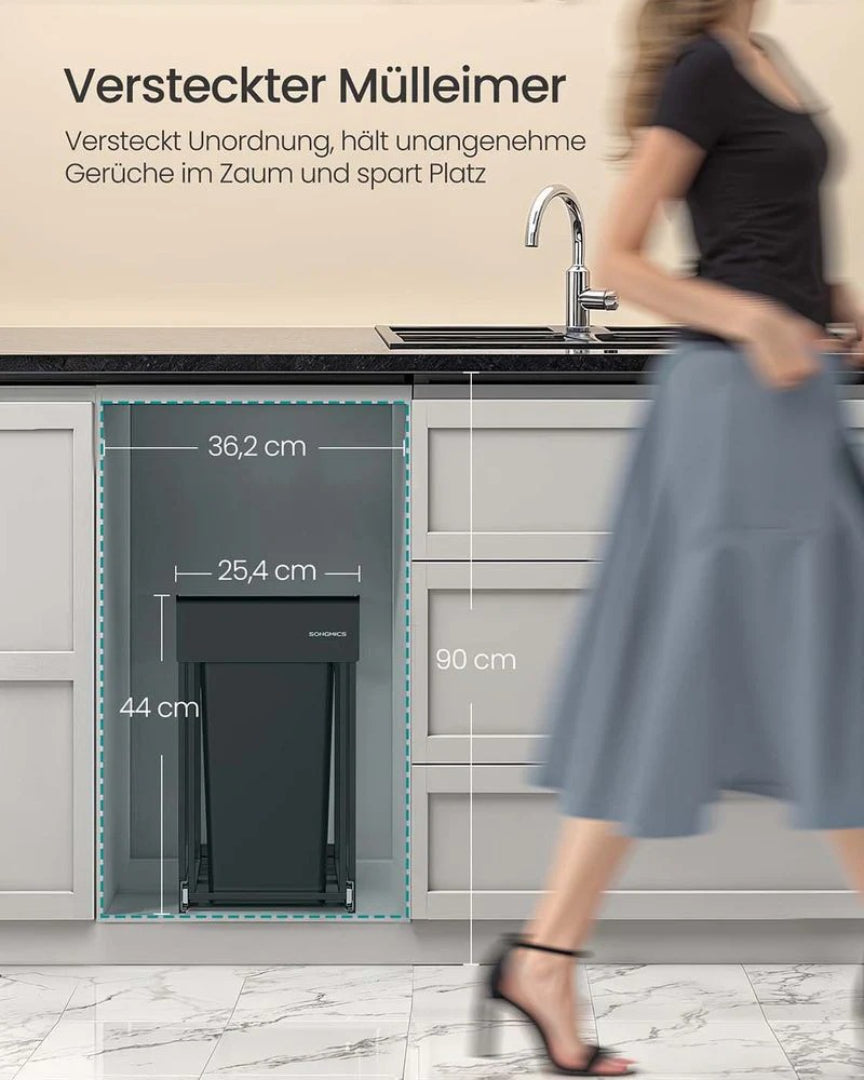 Udtrækkelig køkkenaffaldsspand med 2 rum – produktvisning 4 | Noreva Home