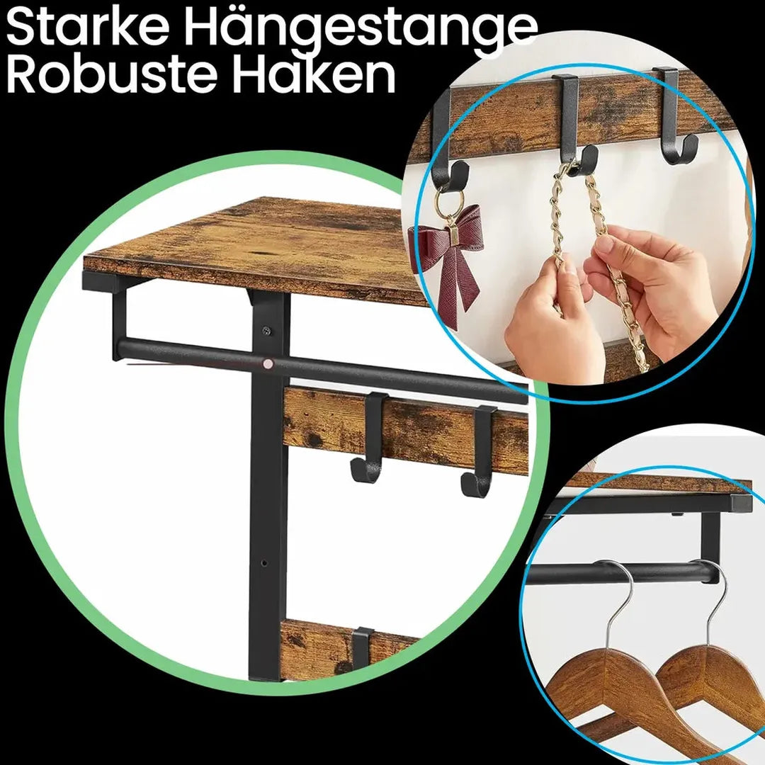 Vægknagerække og Skobænk Sæt – Entrémøbel med Kroge – produktvisning 6 | Noreva Home