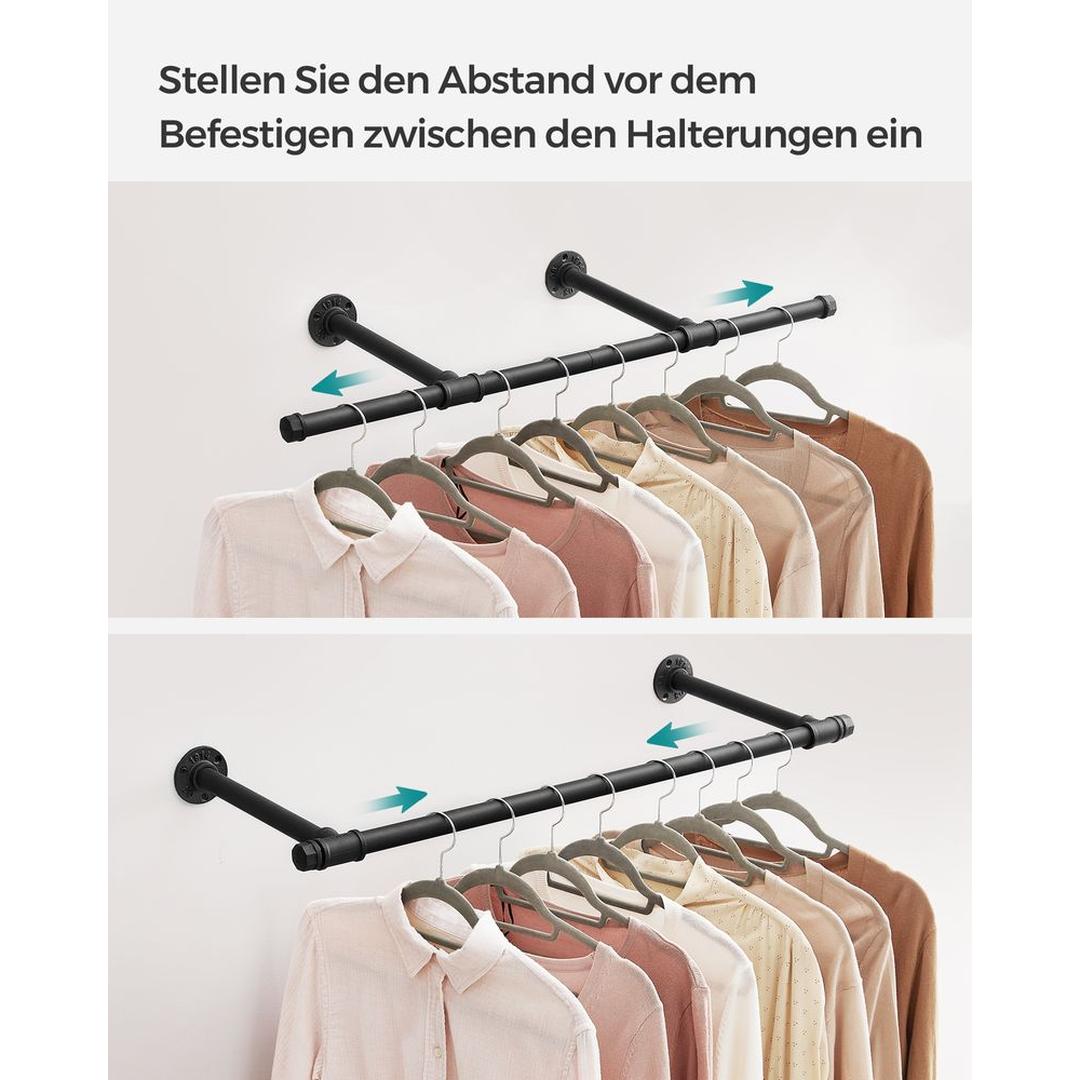 Vægmonteret Tøjstang – 170 cm Bred – Metalstang til Ophængning af Tøj og Jakker – produktvisning 14 | Noreva Home