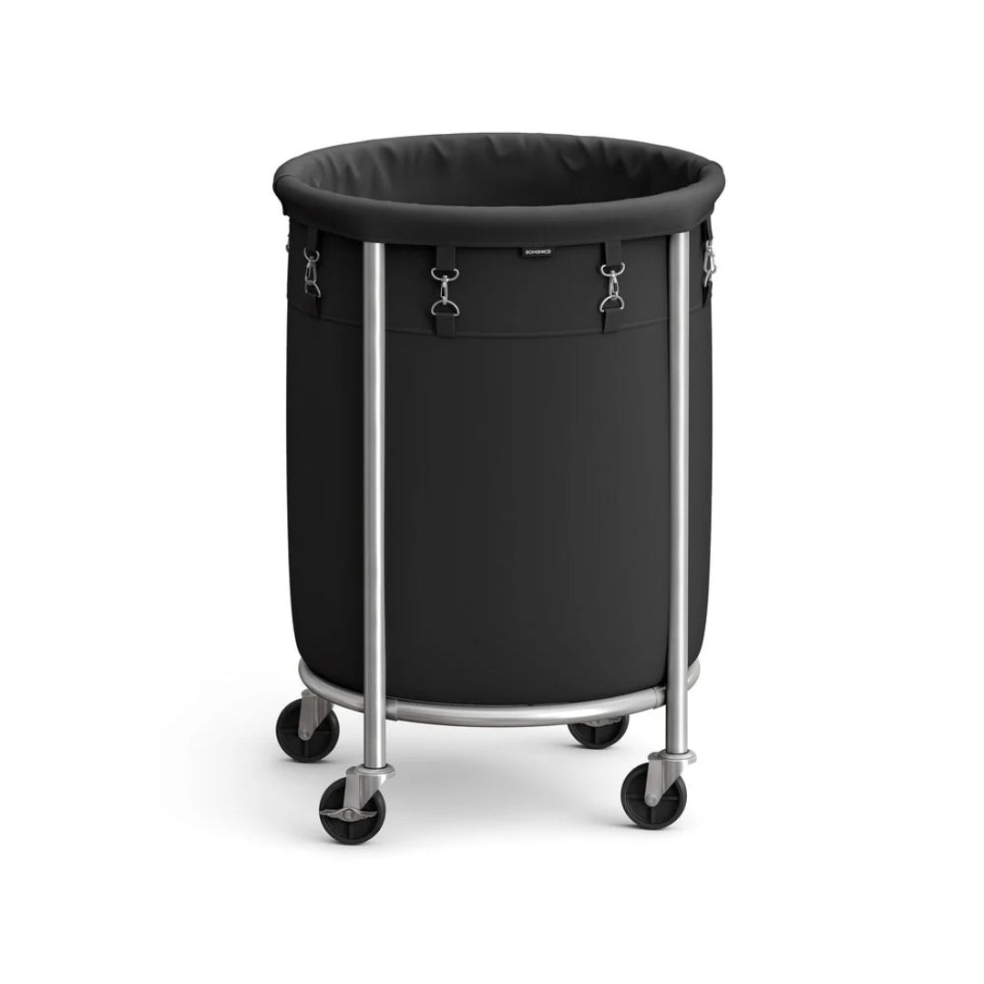 Vasketøjskurv på hjul med aftagelig pose, 29 gallon, 28 in høj, produktvisning 2 | Noreva Home