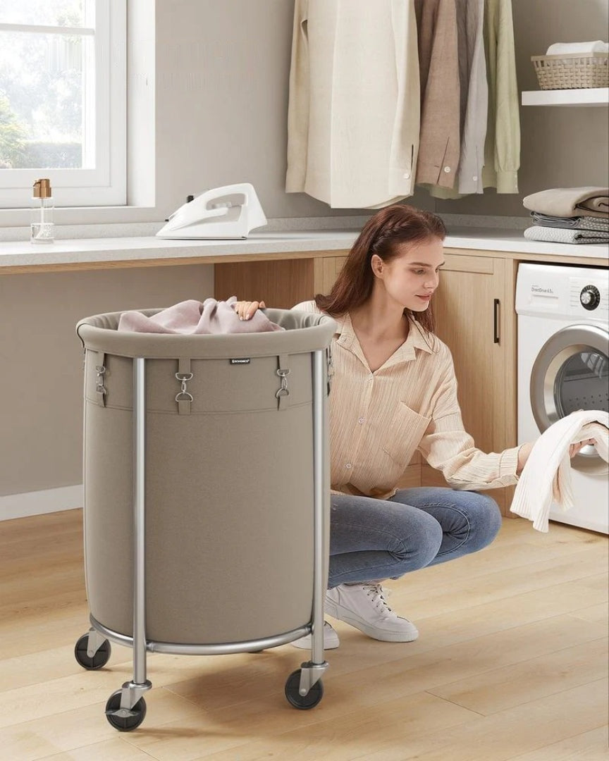 Vasketøjskurv på hjul med aftagelig pose, 29 gallon, 28 in høj, produktvisning 20 | Noreva Home