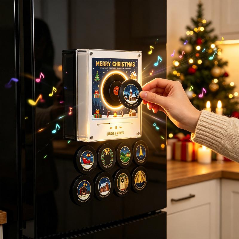 Ni juleplader til magnetisk mini pladespiller