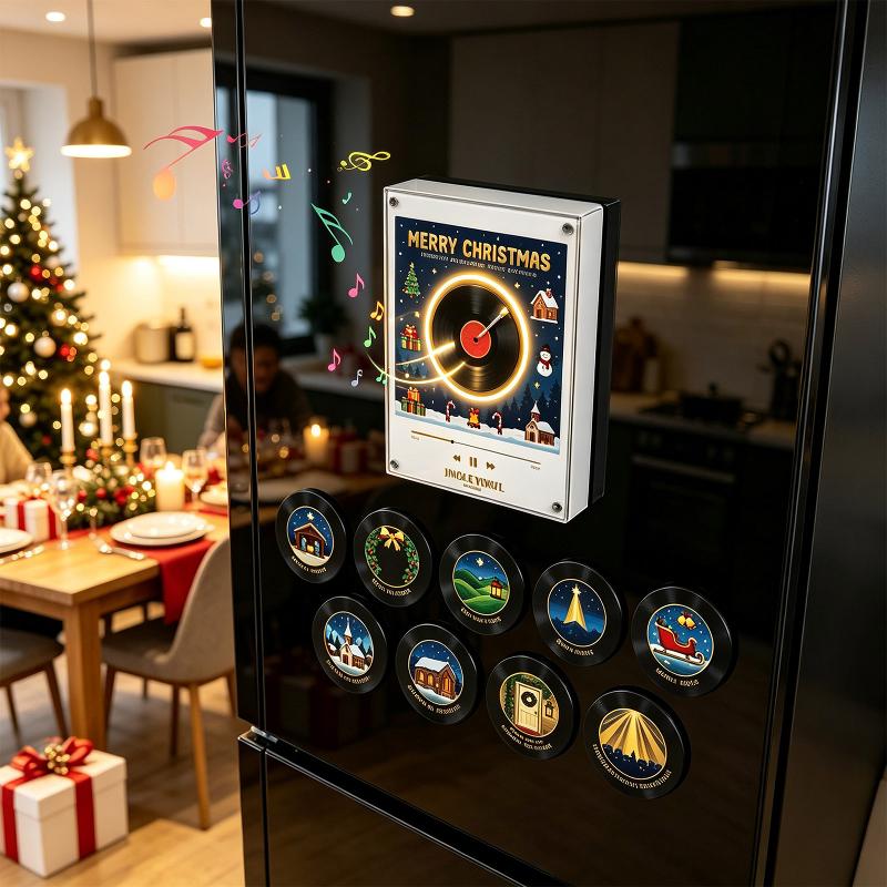 Julet køleskabsmagnet som mini pladespiller, billede 5