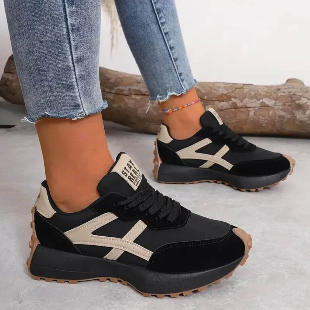 Lette komfortsneakers til damer med polstret indersål, billede 1