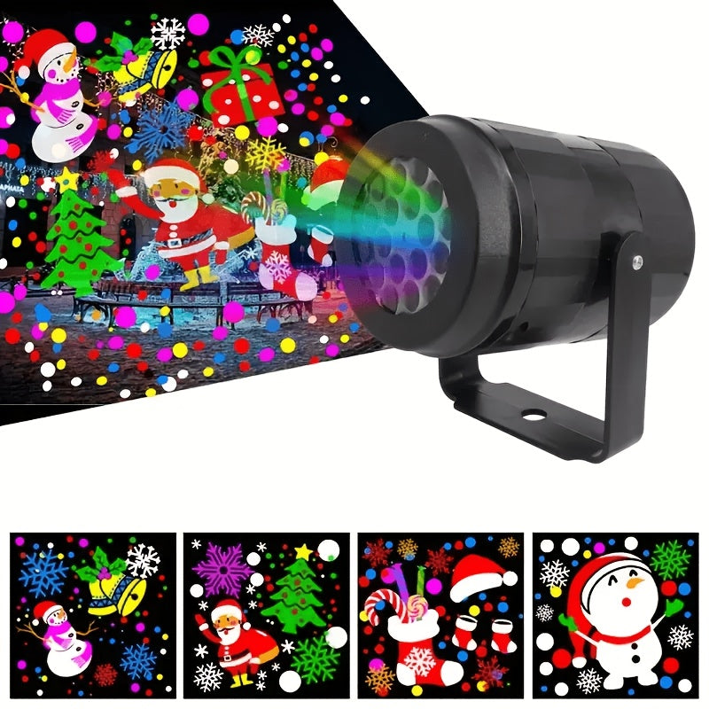 Projektorlampe med farvede mønstre til jul, billede 1