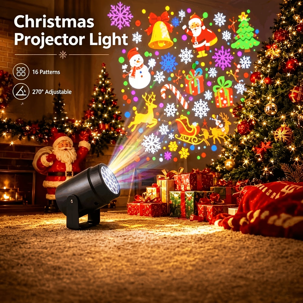 Projektorlampe med farvede mønstre til jul, billede 6