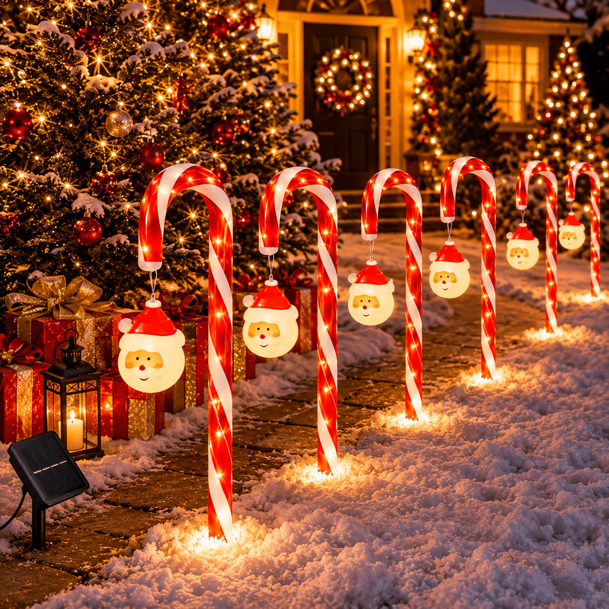 Solcelle julelys med julemand til haven, billede 5