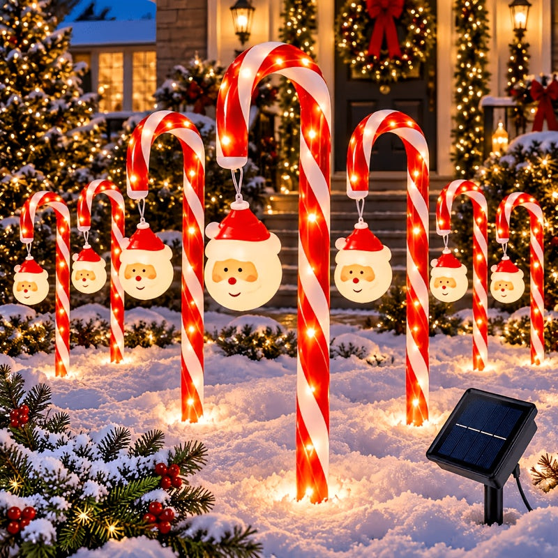 Solcellelampe formet som slikstok til jul, billede 10