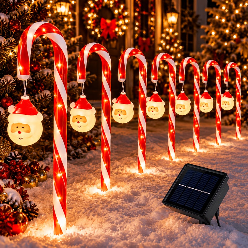 Solcellelampe formet som slikstok til jul, billede 11