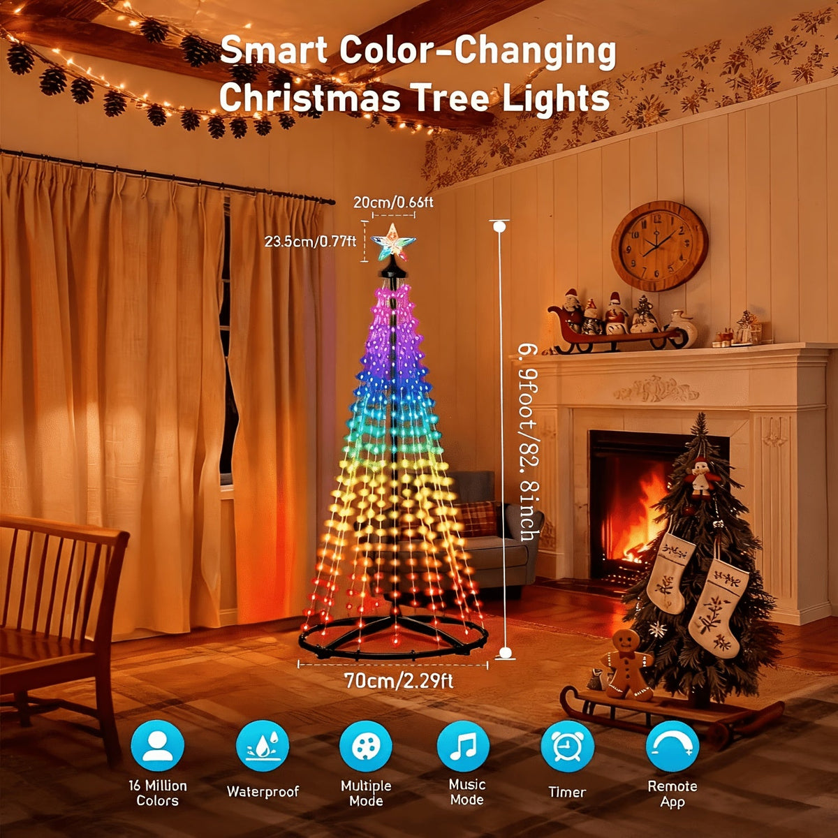 Udendørs lysende juletræ med RGB-LED, billede 4