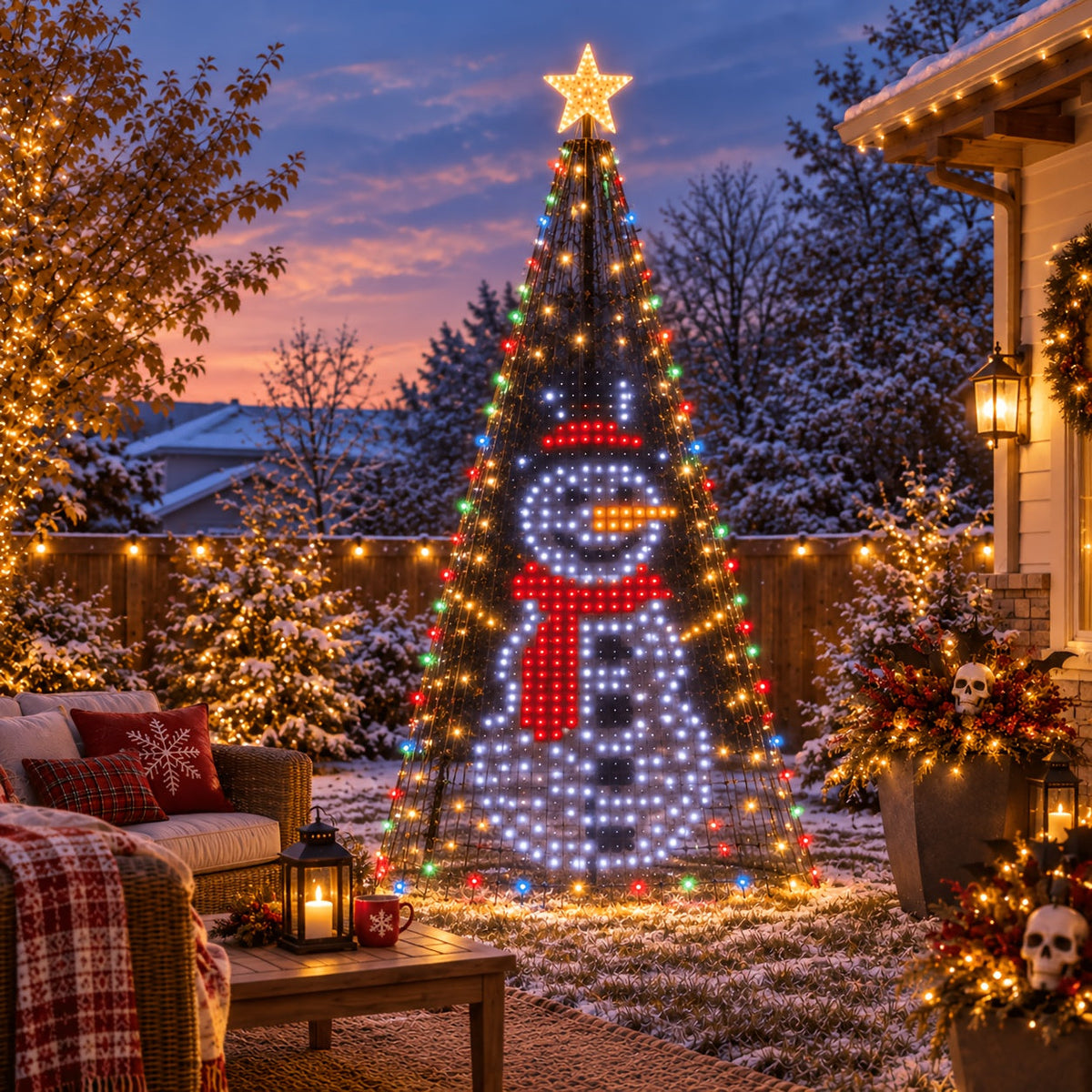 Udendørs lysende juletræ med RGB-LED, billede 6