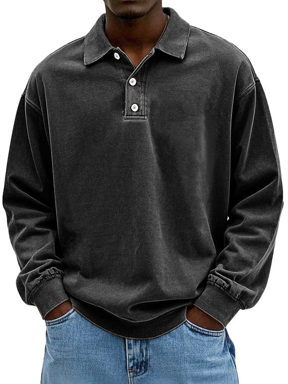Klassisk poloshirt med lange ærmer til mænd – billede 10