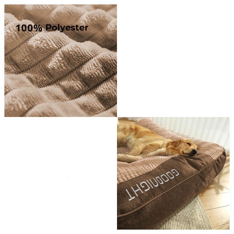 POTEVANG stor ortopædisk hundeseng i grå krystalvelour – billede 5