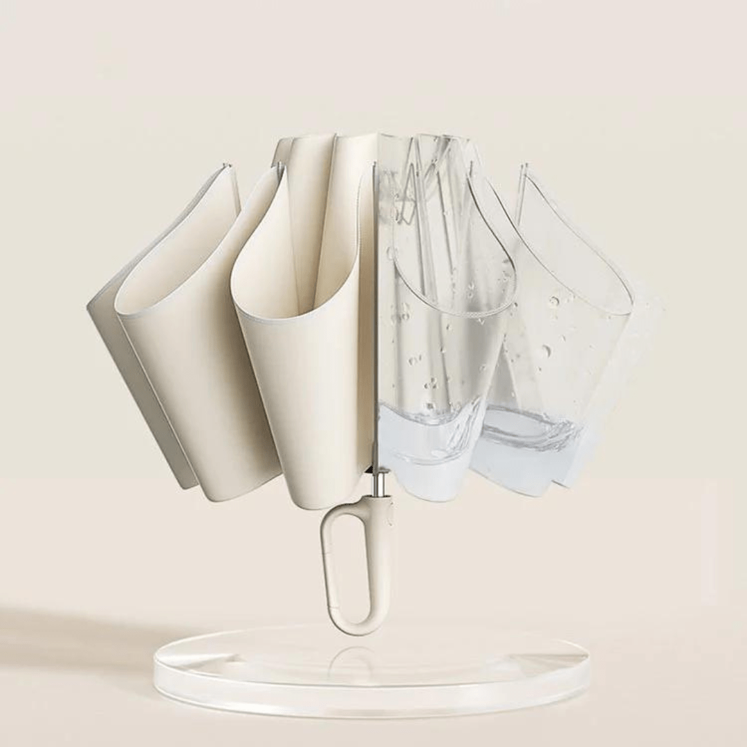Automatisk kompakt paraply med vindsikkert stel – billede 3