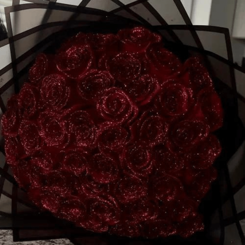 Evig glitterrose med funklende finish i gaveæske – billede 3