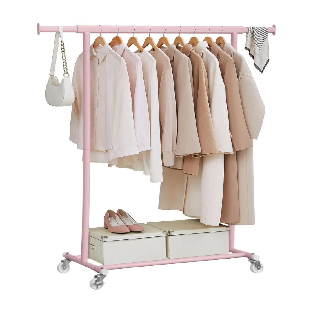 Tøjstativ på hjul – udtrækkeligt metalstativ 90 kg