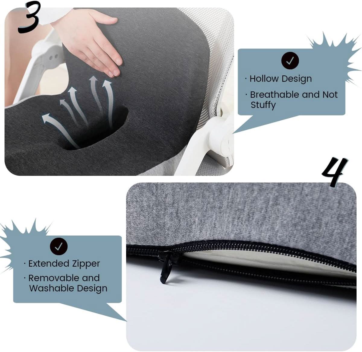Ergonomisk siddepude i memory foam i syv farver – billede 5