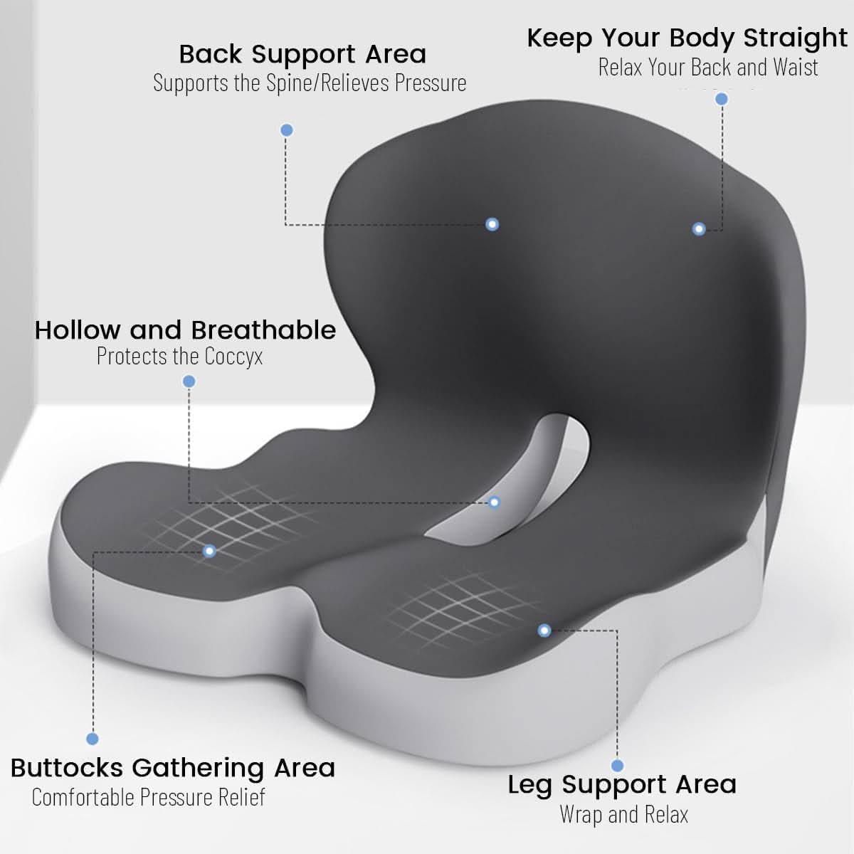 Ergonomisk siddepude i memory foam i syv farver – billede 6