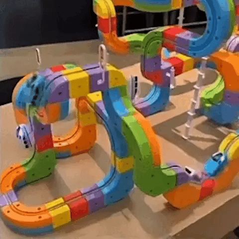 3D-togbanesæt i ABS-plast med genopladeligt lokomotiv – billede 3
