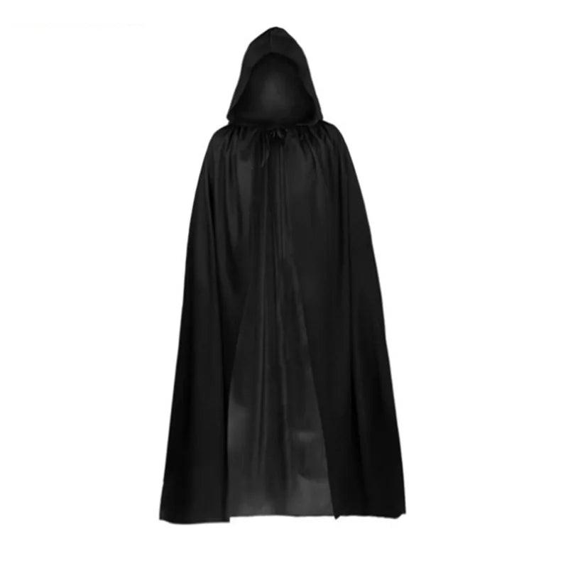 Sort kappe med hætte i fuld længde til halloween og cosplay – billede 8