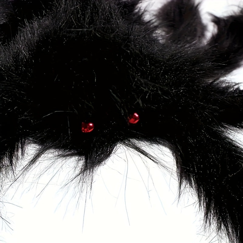 Halloweensæt med kæmpeedderkopper og elastisk spindelvæv – billede 3
