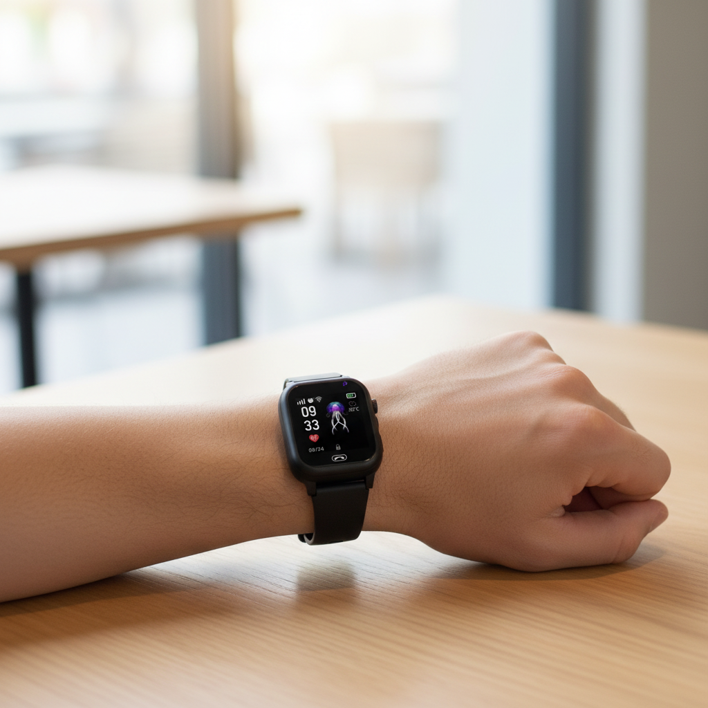 SPORFALK GPS-smartwatch til børn i rosa med ladekabel – billede 3