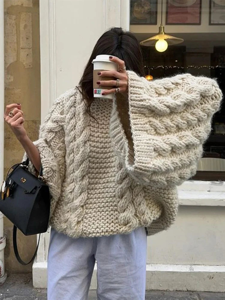 STRIKHAVN grovstrikket sweater til damer – billede 3