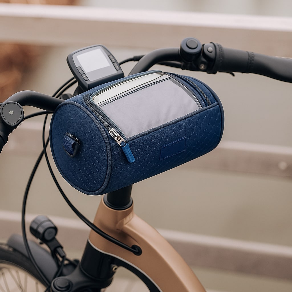Vandafvisende styrtaske til cykel med gennemsigtigt touchrum – billede 9