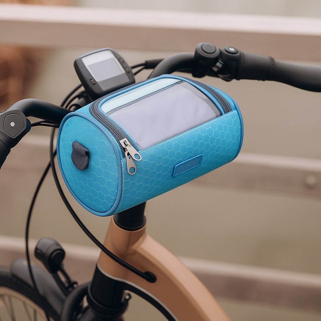 Vandafvisende styrtaske til cykel med gennemsigtigt touchrum – billede 10