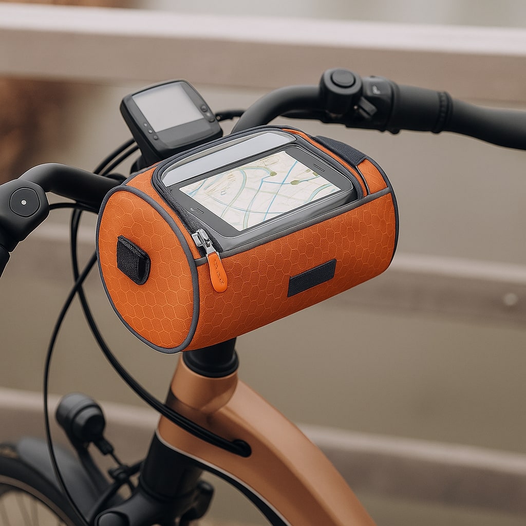 Vandafvisende styrtaske til cykel med gennemsigtigt touchrum – billede 12
