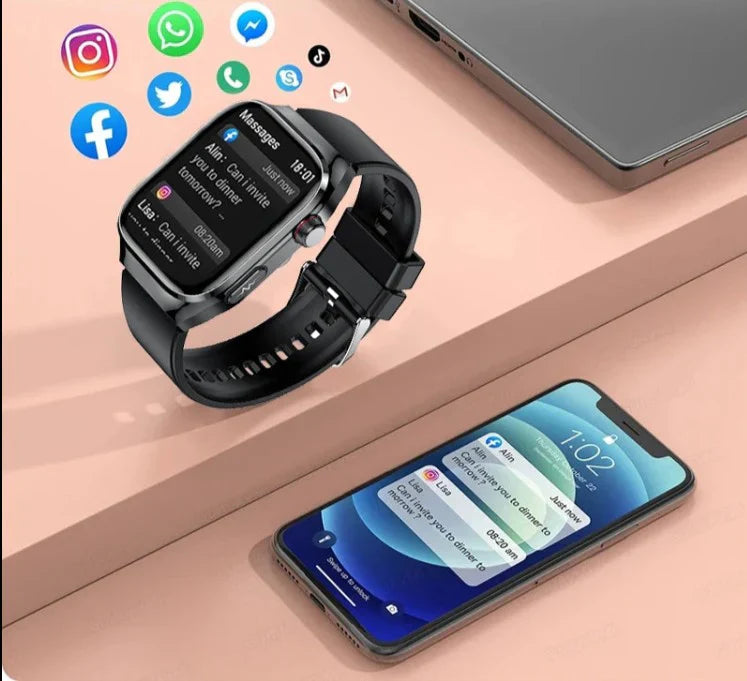 Smartwatch med EKG, blodsukker og urinsyre samt AMOLED-skærm – billede 12