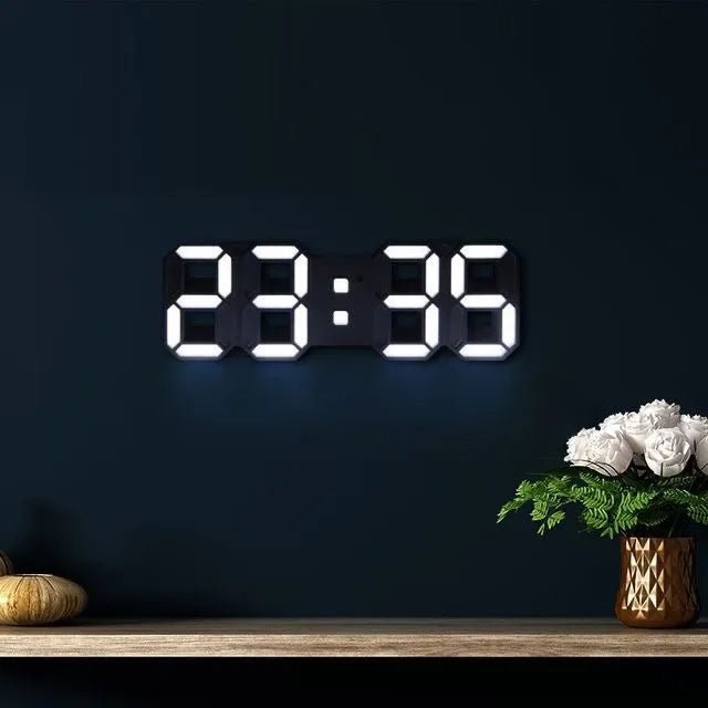 TIMEGLØD digitalt 3D vægur – billede 3