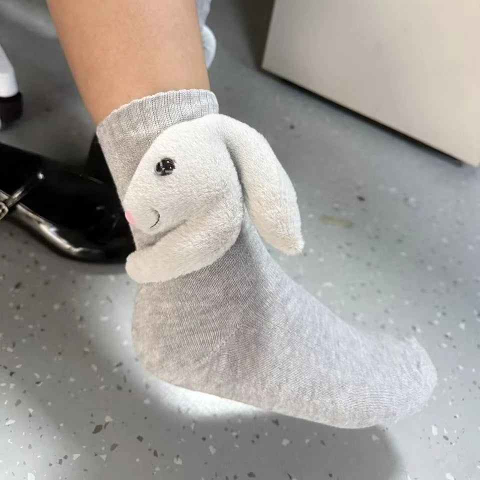 TOFTESOK bløde hjemmesokker i plys med 3D-dyremotiv – billede 8