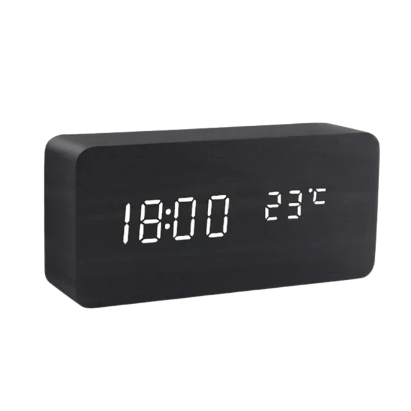 TRÆGLØD bordur i træ med LED-display – billede 8