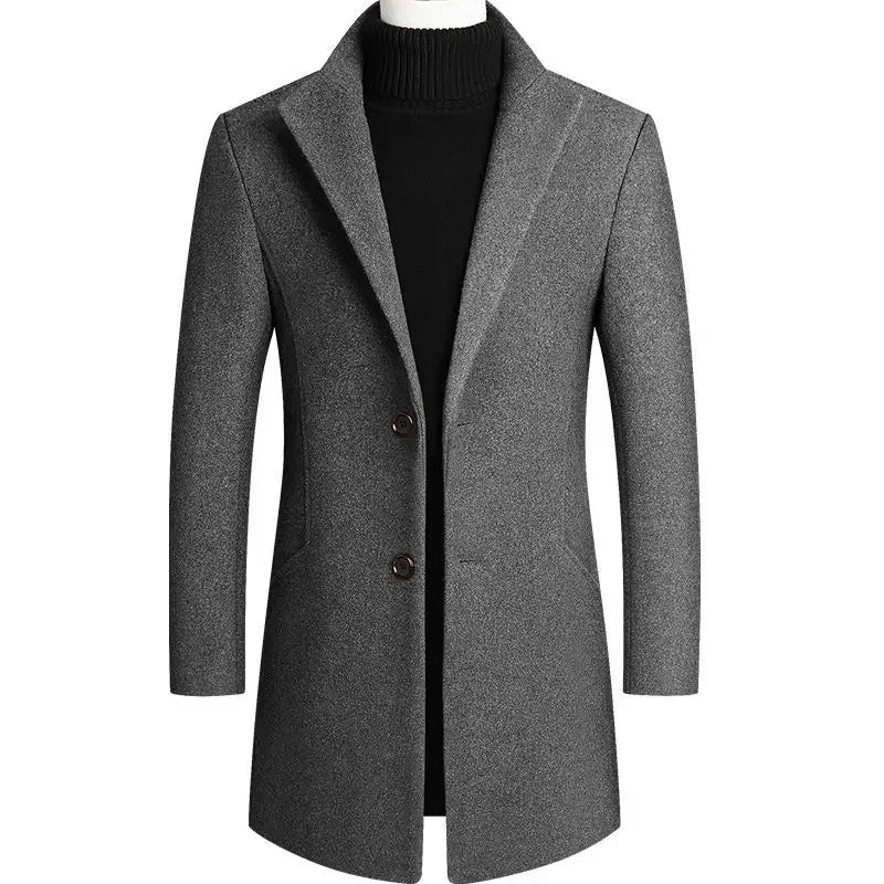 Elegant uldfrakke i slim fit til mænd – billede 4